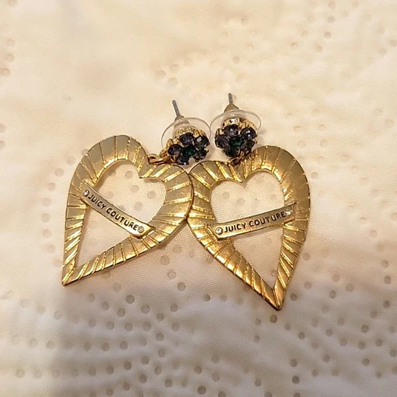 Juicy Couture heart earrings. EUC Y2K 90's - Picture 1 of 5
